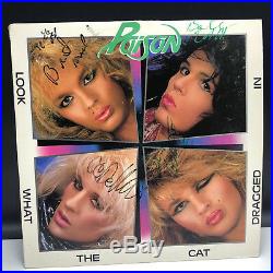 1986 VINYL RECORD VINTAGE LP album SIGNED Poison Look what cat dragged in auto