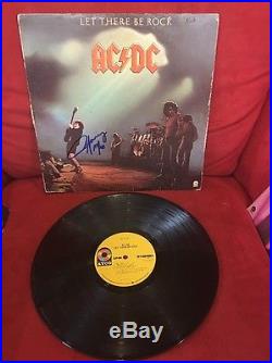 AC/DC ANGUS YOUNG Hand SIGNED ALBUM LP VINYL LET THERE BE ROCK Autographed