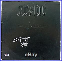 AC/DC Angus Young Signed'Back In Black' Album Cover With Vinyl PSA/DNA #AA96587