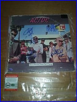 AC/DC Dirty Deeds 5X Signed Autographed Vinyl Record Album LP COA Malcom, Angus