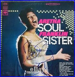 ARETHA FRANKLIN QUEEN OF SOUL SIGNED AUTOGRAPH SOUL SISTER VINYL ALBUM withPROOF