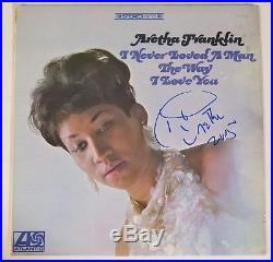 ARETHA FRANKLIN Signed Autograph I Never Loved A Man The Way. Album Vinyl LP