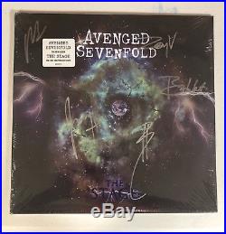 AVENGED SEVENFOLD THE STAGE AUTOGRAPHED SIGNED VINYL ALBUM With SIGNING PIC PROOF
