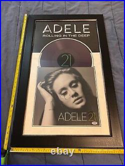 Adele Signed Autograph 21 Vinyl LP 20x31 Framed Album Display PSA/DNA