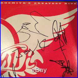 Aerosmith Complete Band Signed Greatest Hits Vinyl Lp Record Album Flawless