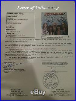 Aerosmith FULL Band Signed Self Titled Album LP Vinyl JSA LOA