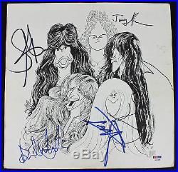 Aerosmith (Steven Tyler, Joe Perry +3) Signed Album Cover With Vinyl PSA #AB04438