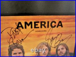 America-signed 2x- Homecoming 1972 Lp Vinyl-2nd Album-authenticated+hologram