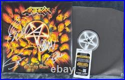 Anthrax Band all 4 withScott Ian Signed Vinyl Album LP Autographed Record Auto JSA
