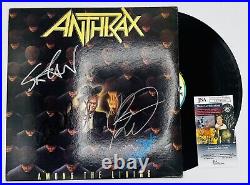Anthrax Signed Among The Living Vinyl LP Record Album JSA COA