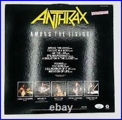 Anthrax Signed Among The Living Vinyl LP Record Album JSA COA
