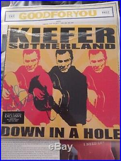Authentic KIEFER SUTHERLAND signed Vinyl LP Album Down In A Hole PROOF withCOA