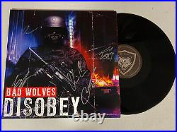 BAD WOLVES AUTOGRAPHED SIGNED DISOBEY VINYL ALBUM With EXACT SIGNING PICTURE PROOF
