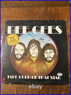 Barry Gibb Signed Bee Gees Take Hold Of That Star Vinyl Record Album Psa Dna Coa