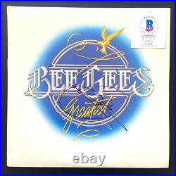 Barry Gibb Signed Greatest Vinyl Album The Bee Gees Rock Band Hits Songs Bas