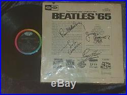 Beatles Genuinely Hand-Signed 64 Album/Vinyl Cover Original Beatles'65 Certified