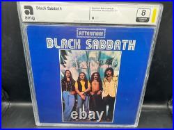 Black Sabbath 2x Signed Autograph Attention Vinyl Album LP AMG Graded 8 JSA LOA