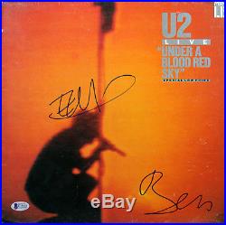 Bono & Edge U2 Signed Under A Blood Red Sky Album Cover With Vinyl BAS #C19818