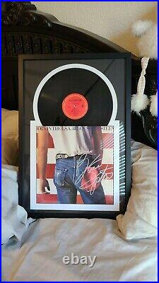 Bruce Springsteen Born In The USA Signed Album Cover With Vinyl Framed C. O. A