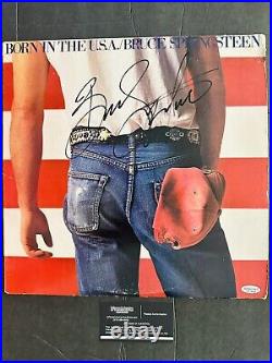 Bruce Springsteen Signed Born In The USA Album Cover With Vinyl COA IP # 10018449