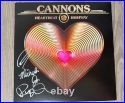 CANNONS signed vinyl album HEARTBEAT HIGHWAY MICHELLE JOY, PAUL & RYAN