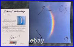 COLDPLAY Moon Music band all 4 with Chris Martin Signed Vinyl LP Album Flat PSA