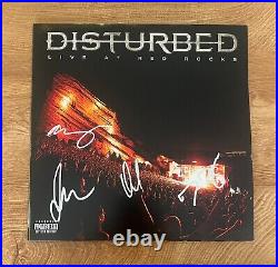 DISTURBED signed vinyl album LIVE AT RED ROCKS DAVID DRAIMAN PROOF 1