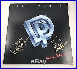 Deep Purple Signed Autographed Perfect Strangers Vinyl Album COA Ian Gillan