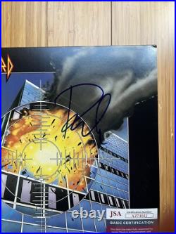 Def Leppard Rick Savage Phil Collen Signed Pyromania Vinyl Record Album JSA
