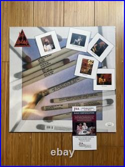 Def Leppard Rick Savage Phil Collen Signed Pyromania Vinyl Record Album JSA