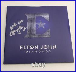 ELTON JOHN SIGNED AUTOGRAPH ALBUM VINYL RECORD DIAMONDS VERY RARE! With JSA COA