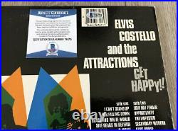 ELVIS COSTELLO SIGNED GET HAPPY! VINYL ALBUM withPROOF & BECKETT BAS COA