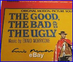 ENNIO MORRICONE Signed Autograph The Good, The Bad & The Ugly Album Vinyl LP