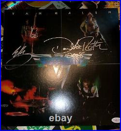 Eddie Van Halen David Lee Roth autographed FIRST album record vinyl JSA LOA COA