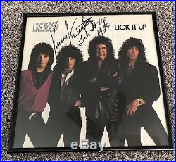 FRAMED Vinnie Vincent KISS Signed Autograph LICK IT UP Album Vinyl LP