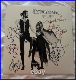 Fleetwood Mac Rumours Album ALL 5 Band Members Hand-Signed LP COA Stevie Nicks