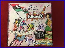 Funkadelic Signed Lp X2 George Clinton Bootsy Collins P Funk Album Vinyl Proof