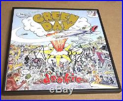 GREEN DAY Band Signed + Framed Dookie Vinyl Album x3