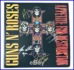 GUNS N' ROSES BAND Signed Autographed APPETITE FOR DESTRUCTION Vinyl Album COA