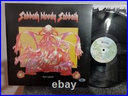 Geezer Butler Signed Vinyl LP Black Sabbath Album Sabbath Bloody Sabbath PSA