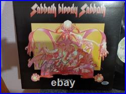 Geezer Butler Signed Vinyl LP Black Sabbath Album Sabbath Bloody Sabbath PSA