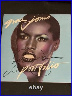 Grace Jones Portfolio Vinyl LP Record Album Signed Autographed 12 In Person