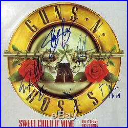 Guns N' Roses (5) Axl, Slash, +3 Signed Album Cover With Vinyl PSA/DNA #O01385