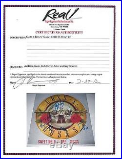 Guns N' Roses (5) Axl, Slash, +3 Signed Album Cover With Vinyl PSA/DNA #O01385