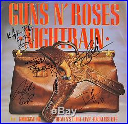 Guns N' Roses (5) Signed Nightrain Album Cover With Vinyl PSA/DNA #AB08172