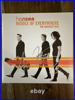 Hanson' Full Band Signed Vinyl Album'The Greatest Hits' RARE
