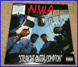 Ice Cube Signed Straight Outta Compton Album Nwa Vinyl Rapper Dr Dre Bas