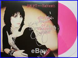 JOAN JETT SIGNED GLORIOUS RESULTS MISSPENT YOUTH PINK VINYL LP ALBUM WithCOA