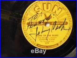 JOHNNY CASH SIGNED AUTOGRAPHED SUN RECORDS 78 RPM VINYL LP ALBUM (non-playable)