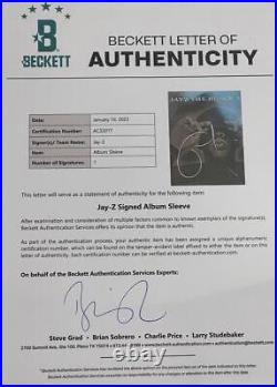 Jay-z Signed Black Album Vinyl Lp Authentic Autograph Beckett Loa